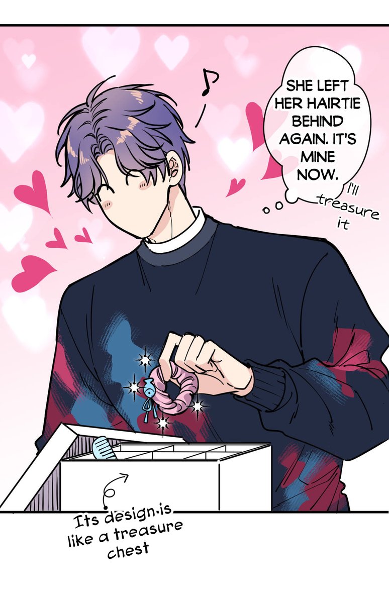 Sauluoi0101's tweet image. The habit of collecting treasures hasn’t changed 🤣. In case you didn’t know, when he was young, he enjoyed collecting treasures and keeping them in a little chest. In the story event, the box where he keeps the MC’s hair tie is designed to look like a treasure chest #Rafayel