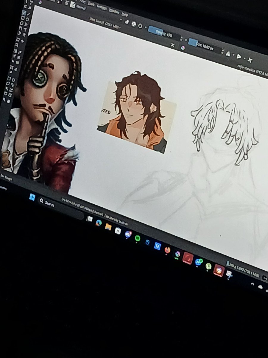 dryita's tweet image. watching bro draw their oc in idv style and using my loser bbg as a ref @ArtRetto