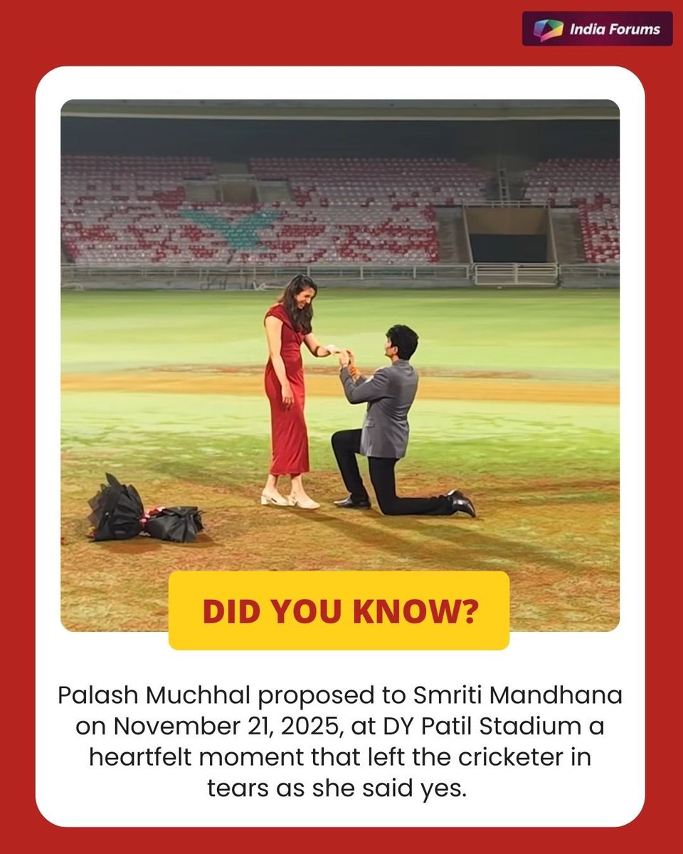 indiaforums's tweet image. Did you know? Palash Muchhal had earlier proposed to his ex-fiancée Dr. Birva Shah in a beautifully planned, grand setup much before his proposal to Smriti Mandhana. 

To know more, swipe to read 👉🏻
.
.
.
#IndiaForums #PalashMuchhal #SmritiMandhana #BirvaShah, #Trending…