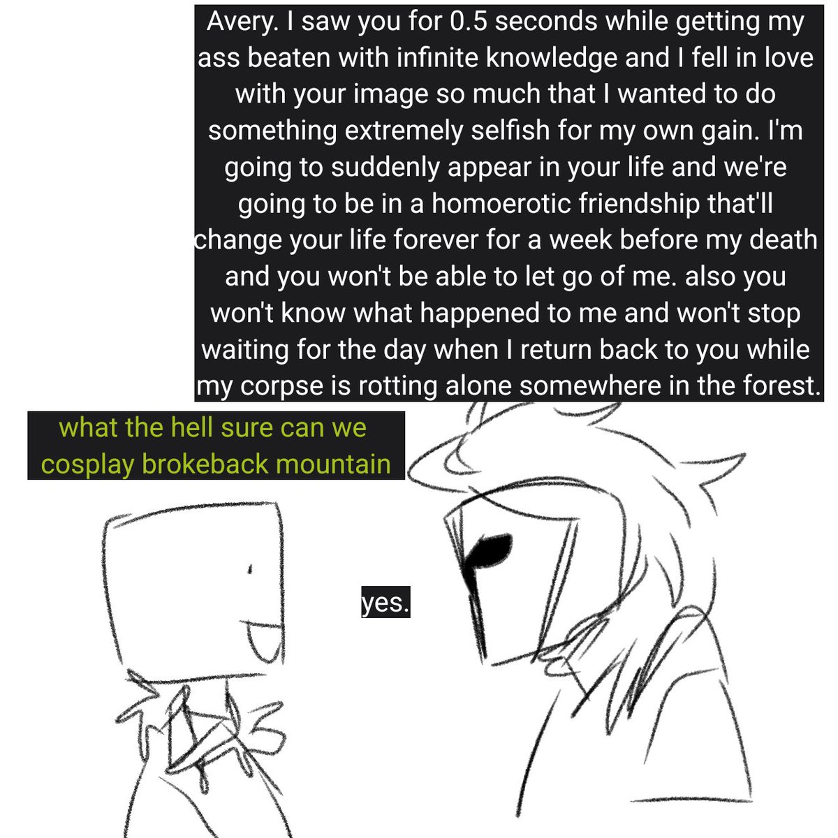 HackerStreet2's tweet image. Need me a fic like this please
Basically some of my comics plot lmao

#slimeknight