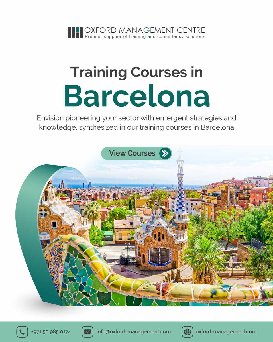 OxfordMC_UK's tweet image. Discover a world of professional growth with Training Courses in Barcelona, designed to elevate leadership capability and strengthen organisational performance. oxford-management.com/training-venue…

#ExecutiveDevelopment #GlobalLearning #BusinessLeadership #trainingcourses