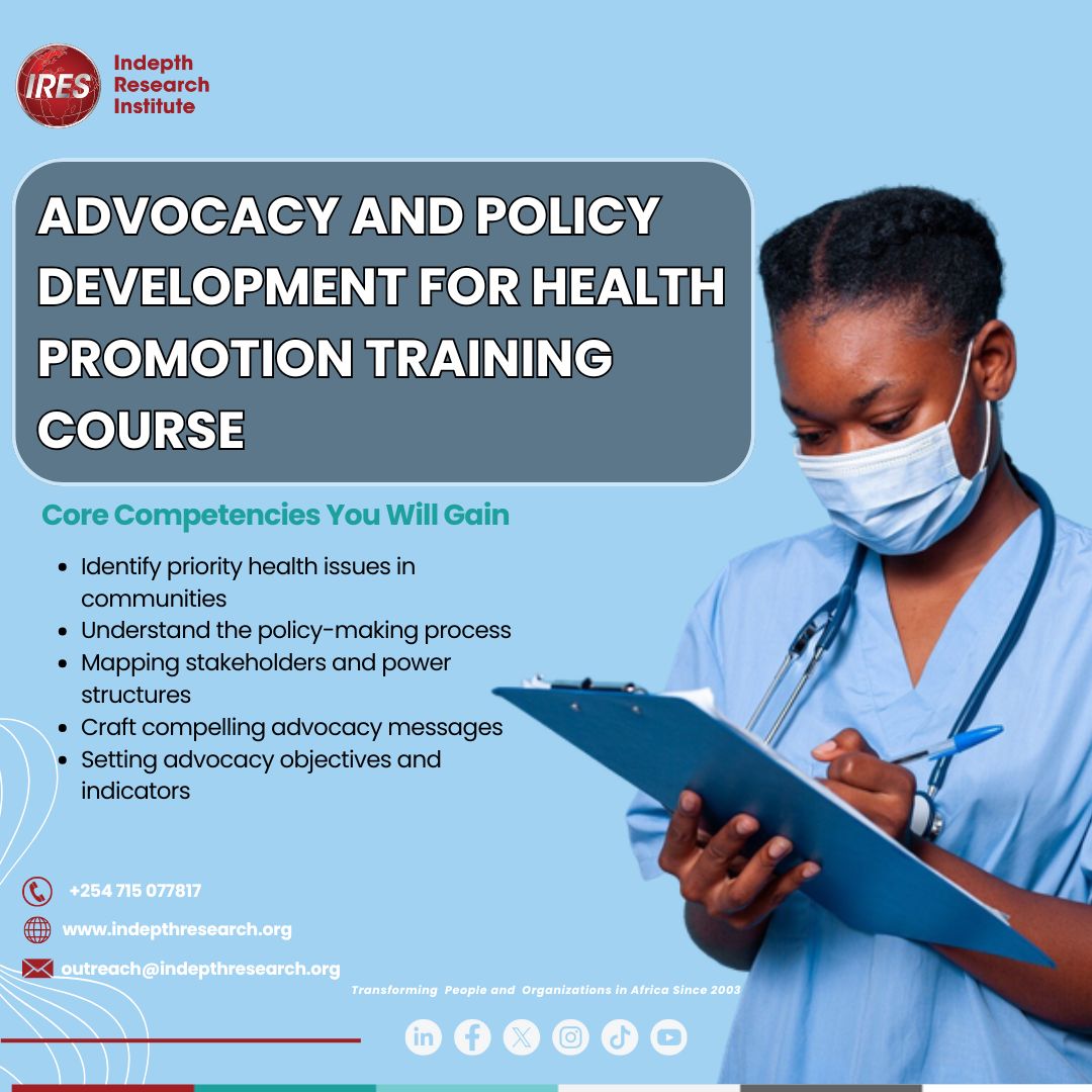 Indepthresearch's tweet image. Drive meaningful change in public health!

Gain skills to influence policy, advocate for healthier communities, and lead impactful health initiatives.

Join our Advocacy &amp;amp; Policy Development Course and elevate your impact  shorturl.at/T7JGB

#HealthAdvocacy #IRESExperience