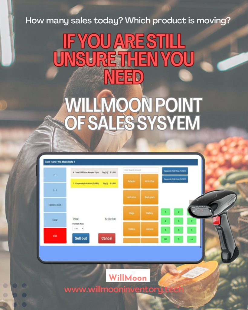 wm_pos's tweet image. Stay on top of your business with WillMoon POS &amp;amp; Inventory App 
Get started now, visit willmooninventory.tech

#WillMoon #SmartBusiness #POSSystem #InventoryManagement #SalesTracking #RetailTech #BusinessGrowth #RestaurantSolutions #EasyToUsePOS