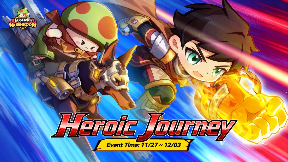 #NEWEVENT
🦸When the world calls for heroes, you answer with courage. Throw your punches now, Shroomie!
⏰Event time: 11/27/2025 - 12/03/2025

👊NEW REWARDS 👊
Artifact [Punch of Triumph]
Mount [Best Buddy]
Back Accessory [Punching Storm]

🔍ENTRANCE🔍
Right side of the main game