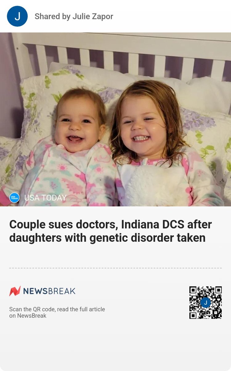 ZaporJulie's tweet image. #EDS #edsawareness

Couple sues doctors, Indiana DCS after daughters with genetic disorder taken

 #Indiana #Lawsuits
share.newsbreak.com/g2spgccj
