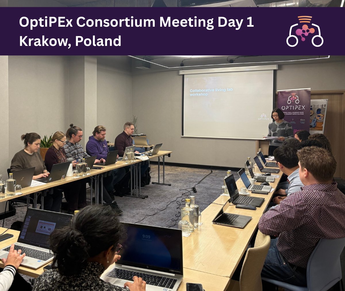 OptiPEx_Project's tweet image. Good morning from Krakow!

Today, the OptiPEx consortium gathered in Poland for our General Assembly meeting.

We began the day with a welcome from our project coordinator, Johanna Kallio. This was followed by an exciting living lab workshop.

Stay tuned for more updates today!