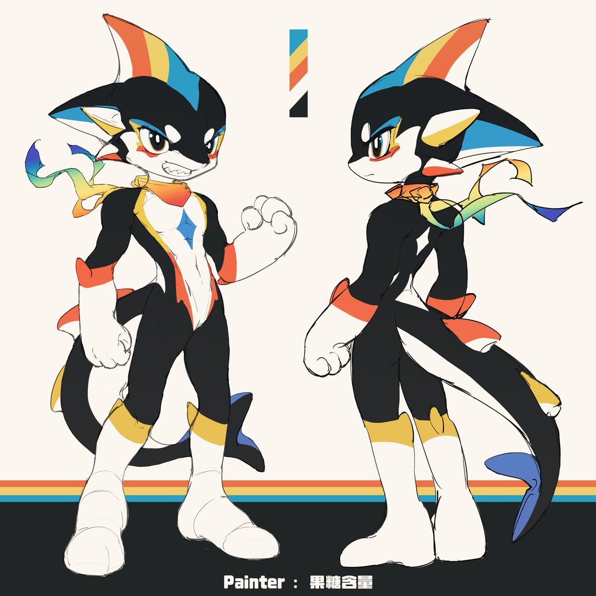 补齐了新崽子彩虹小鲨的双视图～
会做胶版小鲨鱼喔，以后都会在<a href="/Rainbow_Sharky/">🌈彩虹小鲨🌈</a> 这个账号上更新，可以提前关注一下谢谢大家——