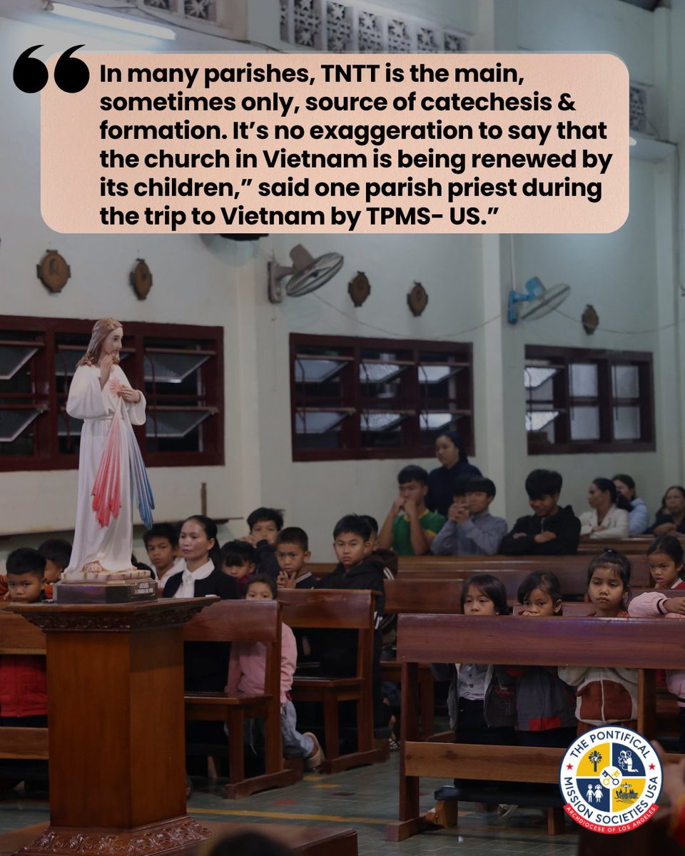 MissionOfficeLA's tweet image. A menos de 1 SEMANA de #GivingTuesday, les pedimos que oren y donen para ayudar a niños de Vietnam. TNTT a veces es la única fuente donde pueden recibir catequesis. #TPMS ha visto cómo los niños necesitan nuestra ayuda para seguir creciendo en su fe. igivecatholic.org/organization/a… #MCA