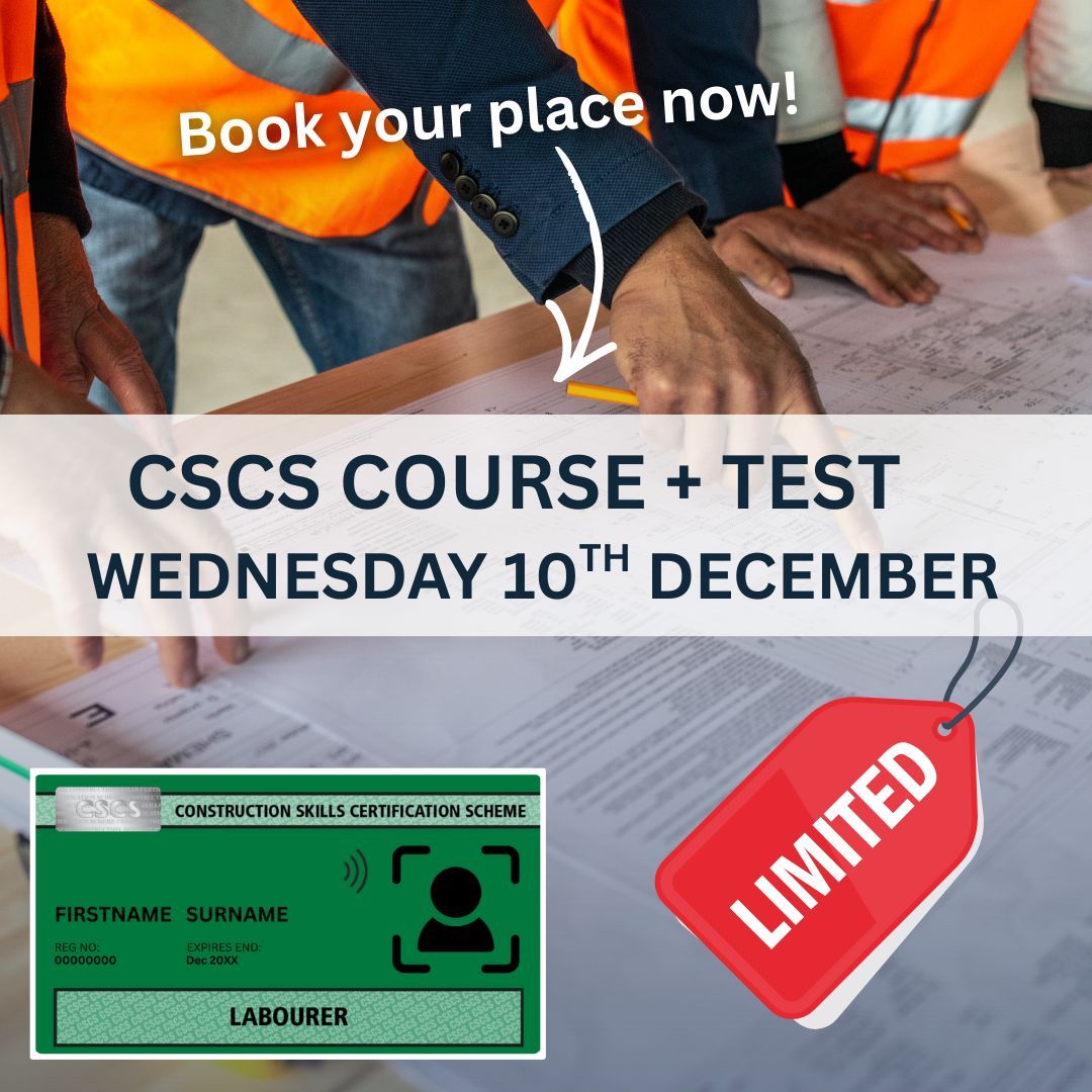 OJSafety's tweet image. What are you doing on the 10th of December? 👀

Good news! 
If you need a CSCS card, we are running our last CSCS course and test of the year.

It&apos;s a first come, first serve basis so make sure to book on.
If you&apos;re interested, email: admin@ojsafety.co.uk ✉️

#ojsafety