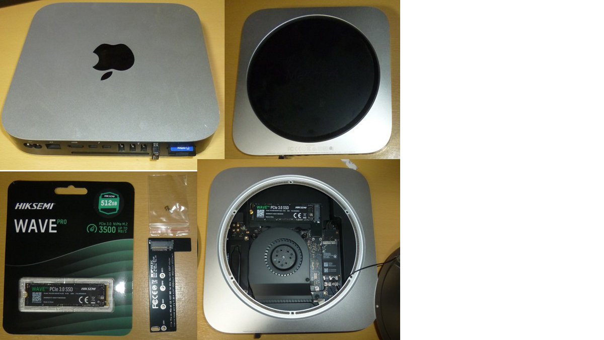 kyokonodan2525's tweet image. #MacOS が結構新しくなったと聞いて、Mac久々に欲しくなったので #macmini 2014(Late)購入。最高性能仕様のi7(4570U),RAM16GB,SSD500G化+PCI-E Slotにm.2SSD 500G追加。BootCamp等工夫してPCI-EにWindows10導入&amp;amp;DVDなど周辺機器追加。まだ戦えますね😊
#macintosh #マッキントッシュ…