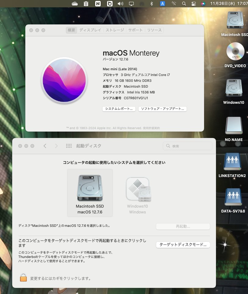 kyokonodan2525's tweet image. #MacOS が結構新しくなったと聞いて、Mac久々に欲しくなったので #macmini 2014(Late)購入。最高性能仕様のi7(4570U),RAM16GB,SSD500G化+PCI-E Slotにm.2SSD 500G追加。BootCamp等工夫してPCI-EにWindows10導入&amp;amp;DVDなど周辺機器追加。まだ戦えますね😊
#macintosh #マッキントッシュ…