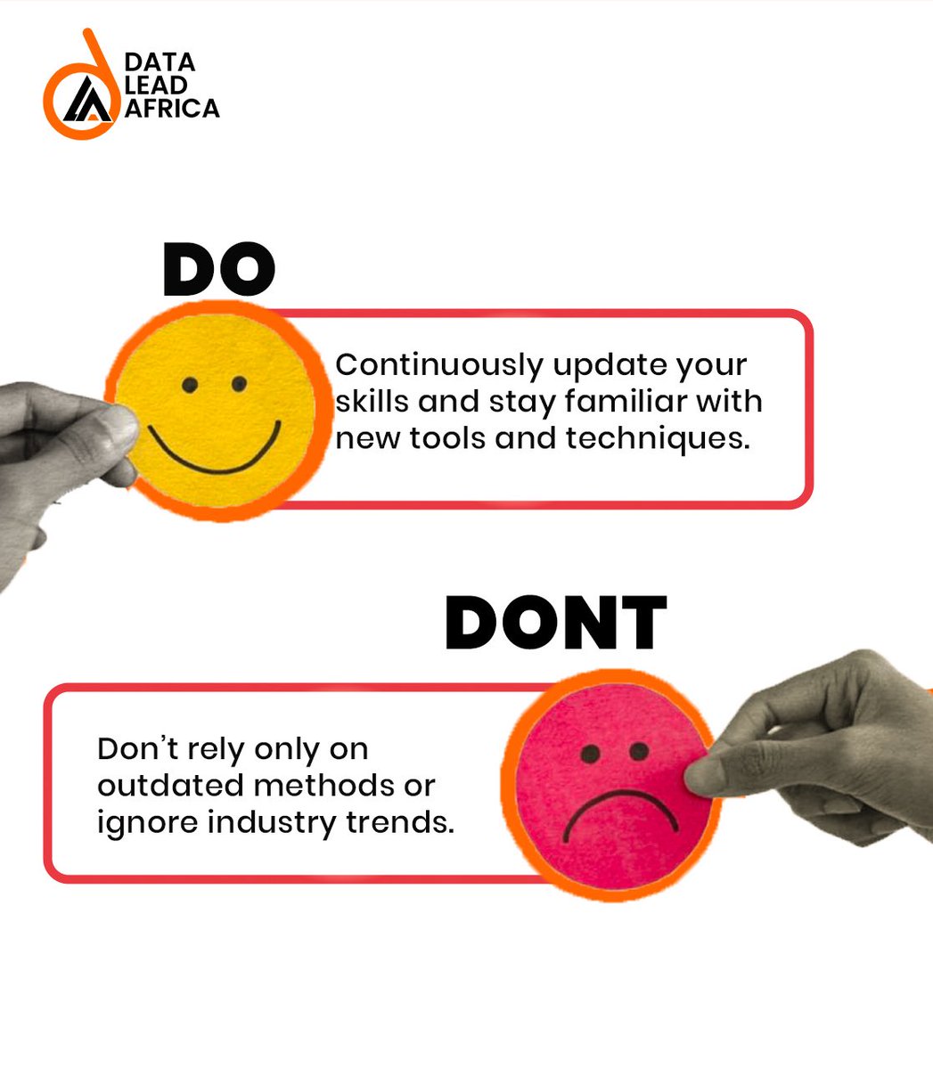 DataLead_Africa's tweet image. Be the analyst everyone trusts 😊✅
Swipe for 5 quick DOs &amp;amp; DON’Ts every analyst should know!

#DataAnalytics #AnalyticsTips #DataDriven #SmartData #LearnData #DataInsights #DataForEveryone