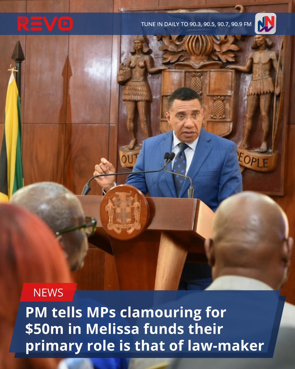NationwideRadio's tweet image. Prime Minister Dr. Andrew Holness says members of parliament must be mindful that their primary role is as a law-maker, even in times of disaster.

READ MORE HERE: revonews.ai/news/pm-tells-…