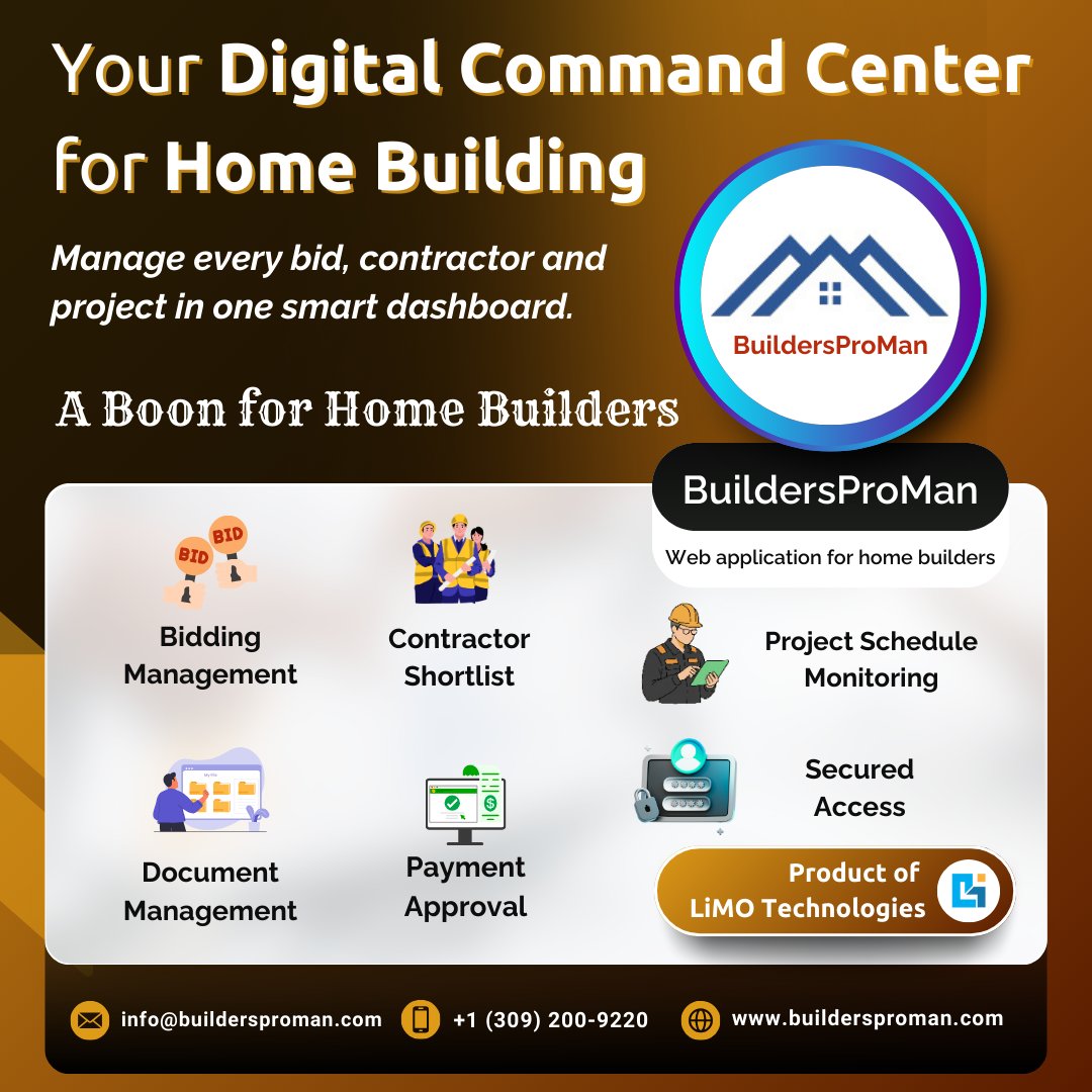Limo_tech's tweet image. BuildersProMan - Web Application for Home Builders

#webapplication #homebuilders #digitalmarketing #websitedevelopment