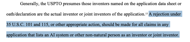 The USPTO issued revised guidance regarding AI-assisted inventions: 

public-inspection.federalregister.gov/2025-21457.pdf