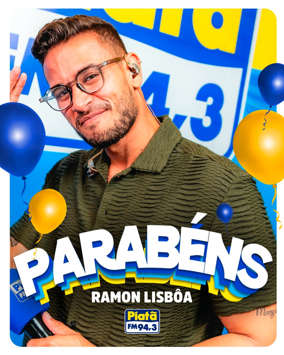 PiataFM's tweet image. É VATAPÁA, É CARURUU, hoje é dia de celebração com Ramom Lisboa!

O nosso Momom tá soprando velinhas e a Piatã já amanheceu em festa, viu!? 💛🔥
Parabéns, muita saúde, alegria e sucesso sempre. A rádio é mais viva com você no ar! 🎂✨

#ParabénsRamonLisboa #PiatãFM #EmpurraPiatã