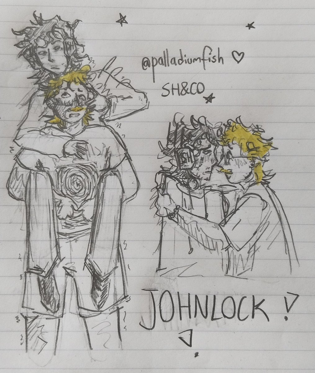 palladiumfish's tweet image. Pod!Johnlock but my art style is very inconsistent 💔 #sherlockandco