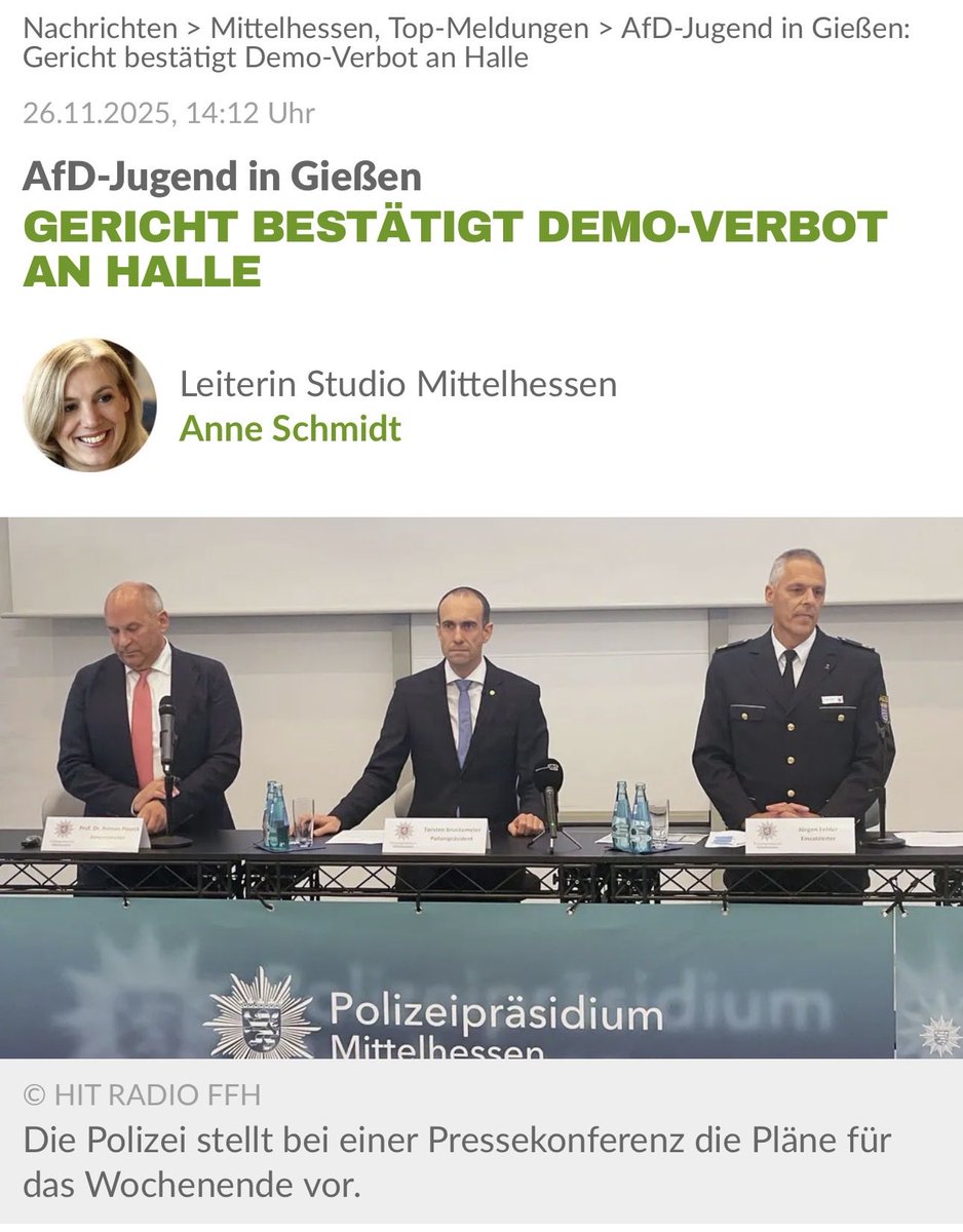 Zur Abwechslung mal gute Nachrichten.

Da Fluchtwege versperrt werden könnten, wurde die Demo um die Halle rum verboten.