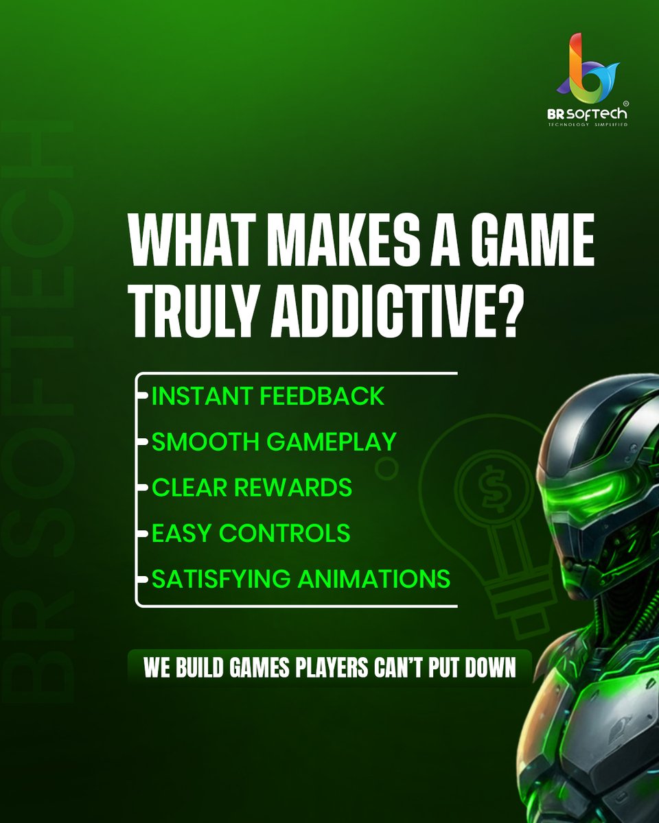 BR_Softech's tweet image. What makes a game truly addictive?

✔ Instant feedback
✔ Smooth gameplay
✔ Clear rewards
✔ Easy controls
✔ Satisfying animations

At BR Softech, we build games players can’t stop playing.

#GameDev #Gaming #UX #GameDesign #BRSoftTech #MobileGames
