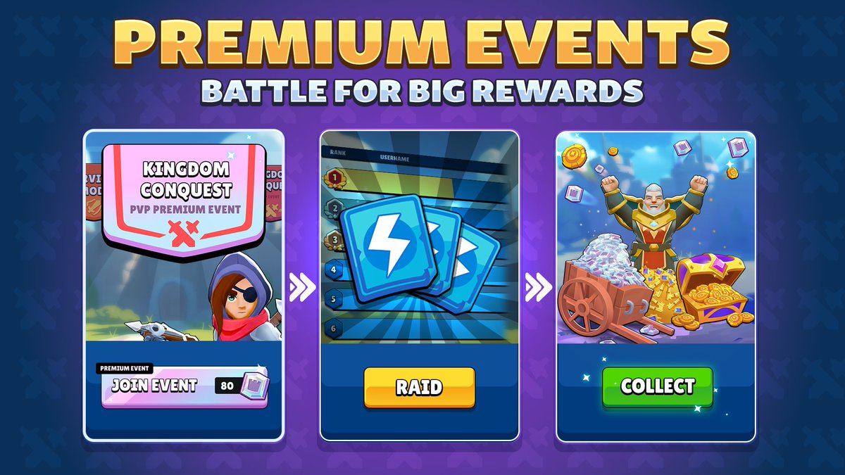 fableborne's tweet image. Introducing: Premium Events, a high-skill competition for exclusive rewards!

💎 Join using Diamonds
⚔️ Raid by using your Raid Tickets
🪙 Collect $POWER rewards based on the leaderboard results

Are you up for this premium reward challenge?