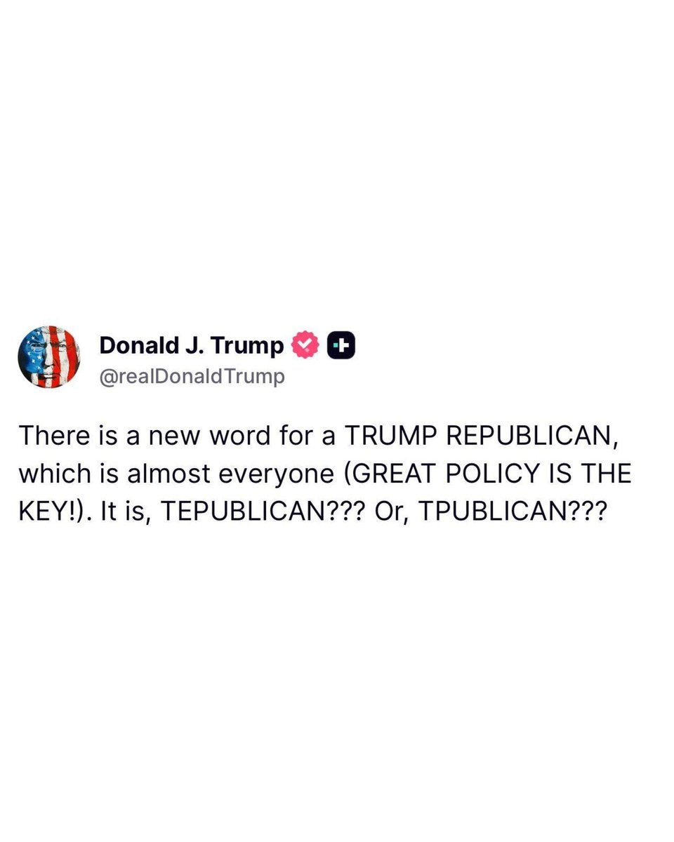 bennyjohnson's tweet image. INCOMING: New word for a “TRUMP REPUBLICAN”

“It is TEPUBLICAN??? or TPUBLICAN???”