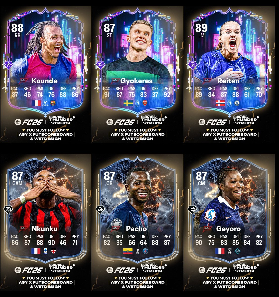 rxckydusa's tweet image. EA is going all out, fairs.

Hopefully they are not expensive. Really interested in Kounde, Nkunku and Geyoro 😅