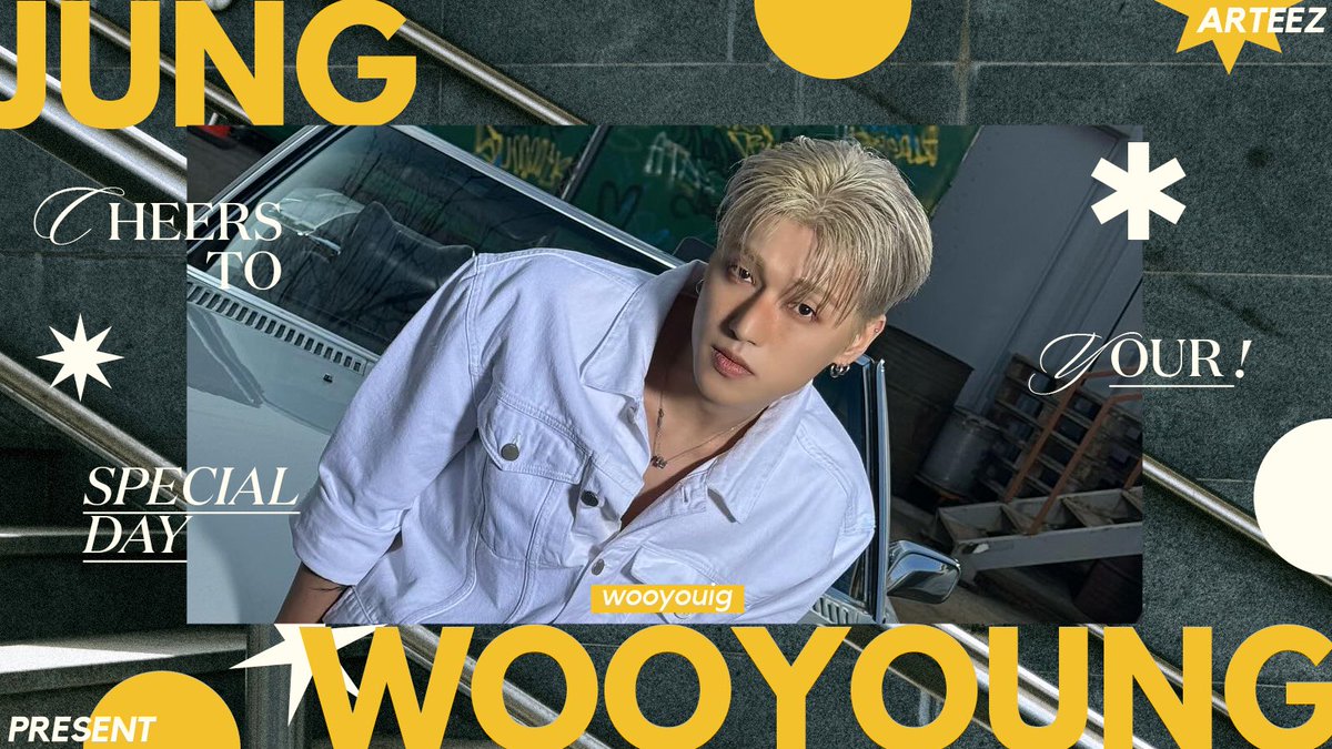 arteezsm's tweet image. The special day of our 𝗝𝘂𝗻𝗴 𝗪𝗼𝗼𝘆𝗼𝘂𝗻𝗴 (@wooyouig) has come around! He brought joy and charisma wherever he struts modestly to flair his charming smile. Come over to share a toast and cheer with him as we celebrate the best day of his year, everyone! ★