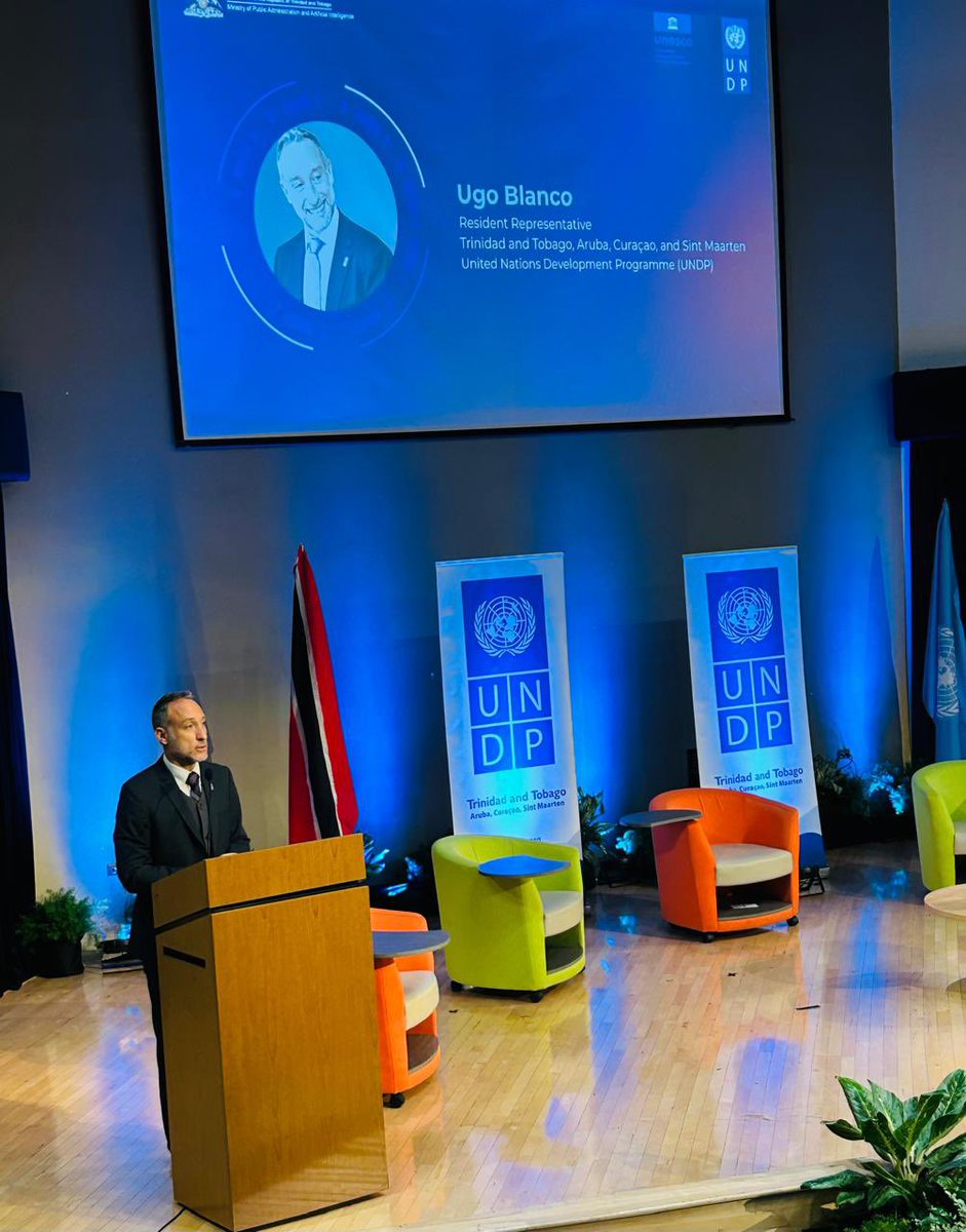 UNDPTT's tweet image. 📢 Happening Now!

The Launch of the National AI Assessment is live at Government Campus Plaza, POS.

We’re shaping the future of ethical &amp;amp; inclusive AI in 🇹🇹 with UNDP’s AILA &amp;amp; @UNESCO RAM methodologies, supported by the Government of T&amp;amp;T @OfficialMPAAITT 

#AI4Development #UNDP…