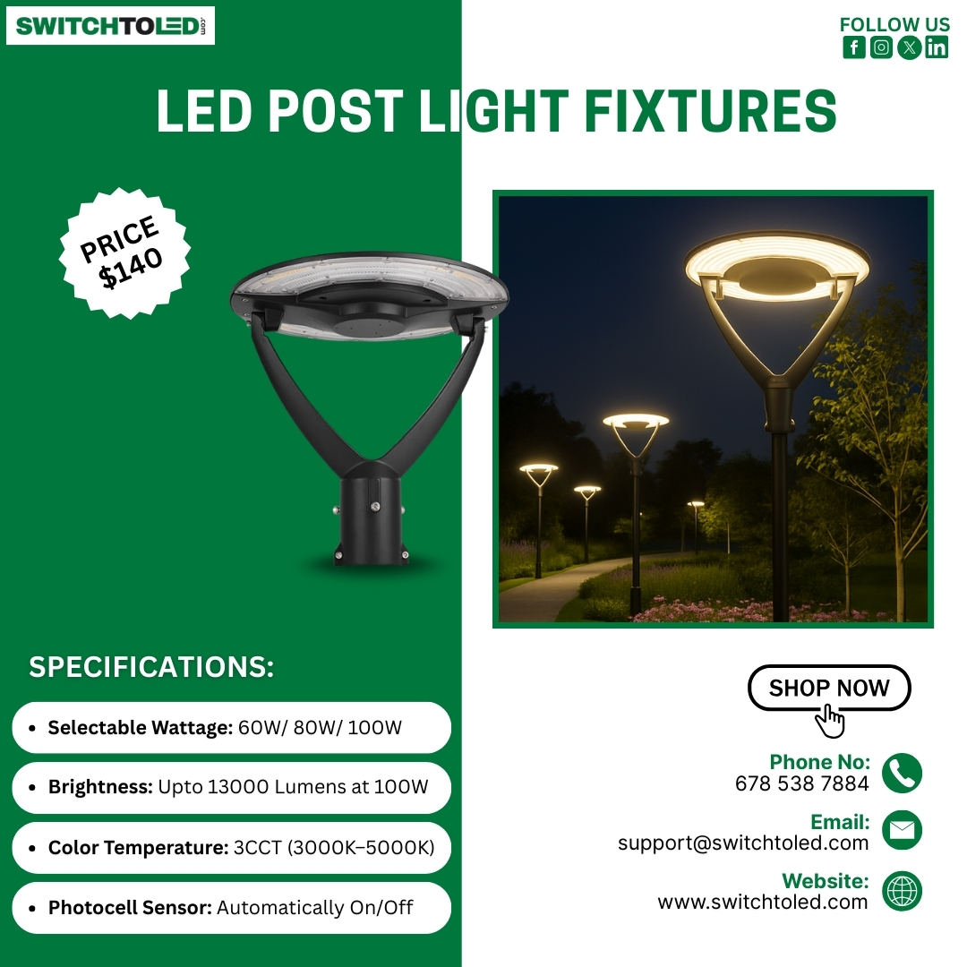 switchto_led's tweet image. High-Performance LED Post Light Fixtures – $140 Only!
Perfect for pathways, parks &amp;amp; parking lots!
🔗 switchtoled.com
#LEDLighting #OutdoorLights #PostLight #LEDPostTop #SmartLighting #EnergySaving #LightingUpgrade #LandscapeLighting
