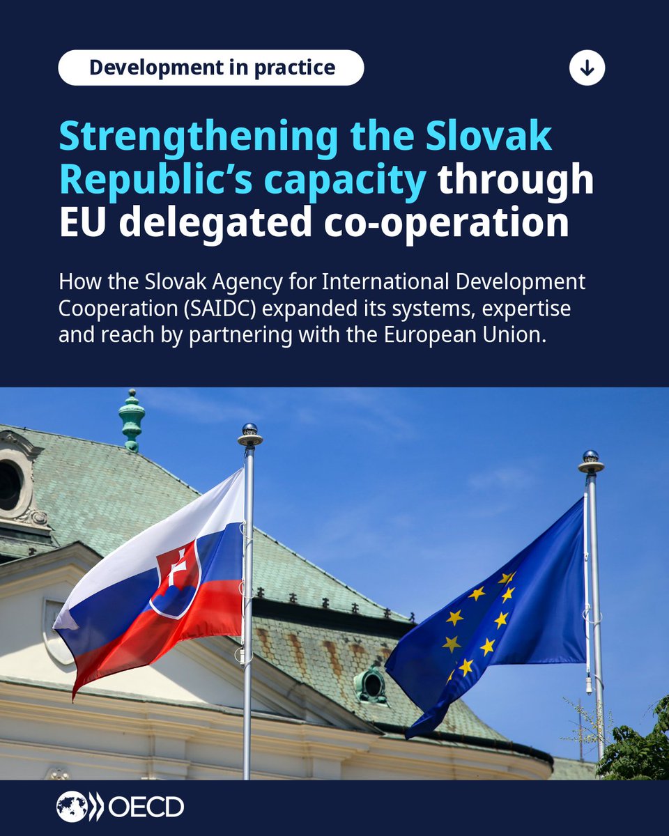 OECDdev's tweet photo. What happens when a small development agency seeks to expand its role and strengthen its systems?

To build expertise and increase its operational capacity, the Slovak Agency for International Development Cooperation (SAIDC) gradually engaged in EU delegated co-operation. (1/4)⤵️ https://t.co/ir9IjnhlQo