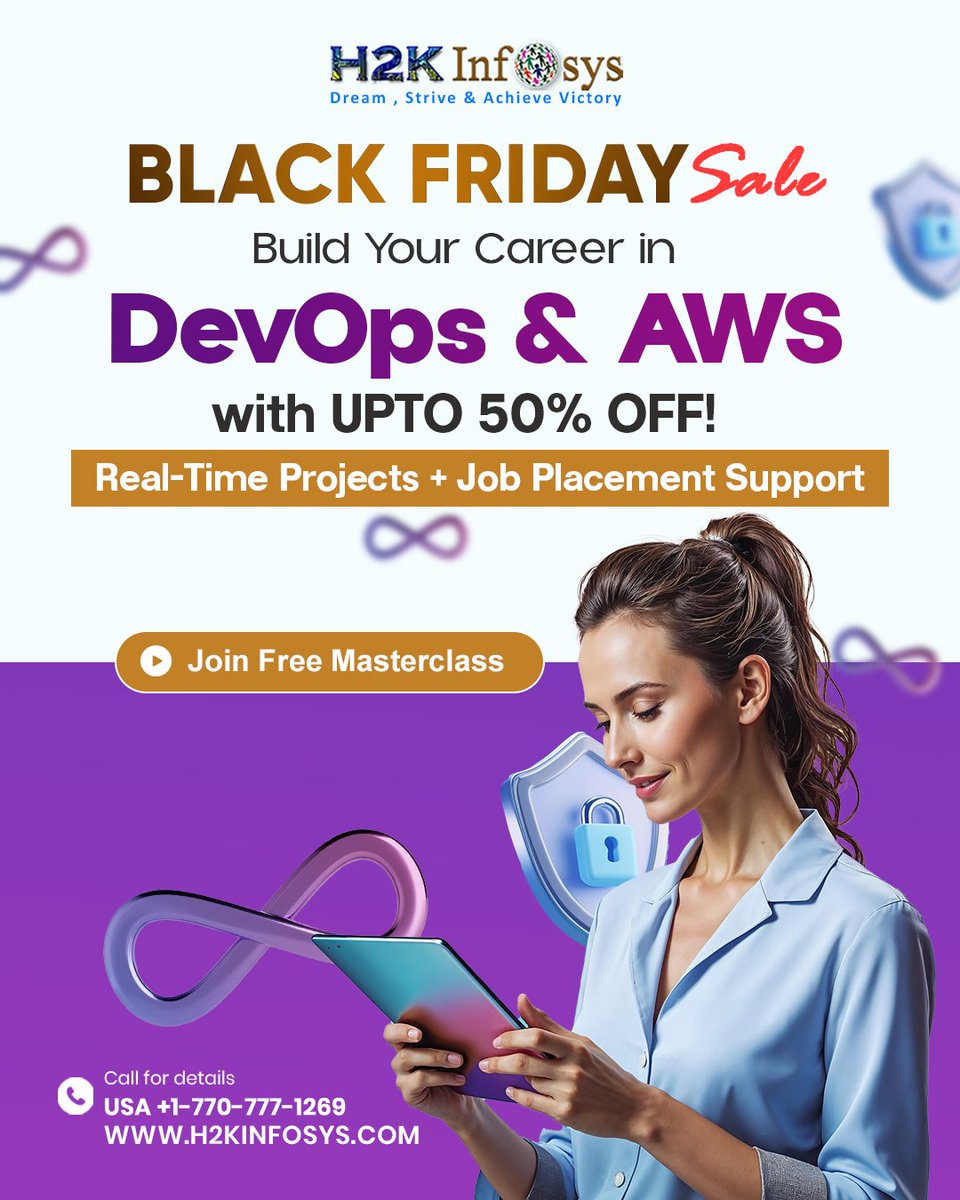 h2kinfosys's tweet image. 🎉 Black Friday: 50% OFF DevOps &amp;amp; AWS Career Training!
Enroll Now : h2kinfosys.com/courses/aws-de…
📞 +1 770-777-1269 | 📧 training@h2kinfosys.com
👉 For Latest Updates about H2kinfosys In One Click: h2kinfosys.com/quick-links/
#DevOpsTraining #DevSecOpsTraining #AWS #Training