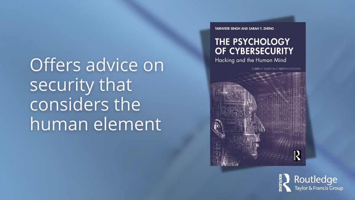 routledgebooks's tweet image. Dive into the psychological factors behind cyber threats

Understanding the human element is key to building stronger defenses

This is a must-read for professionals and anyone interested in cybersecurity and security 👉 spr.ly/6017790w7

#Cybersecurity #ComputerScience