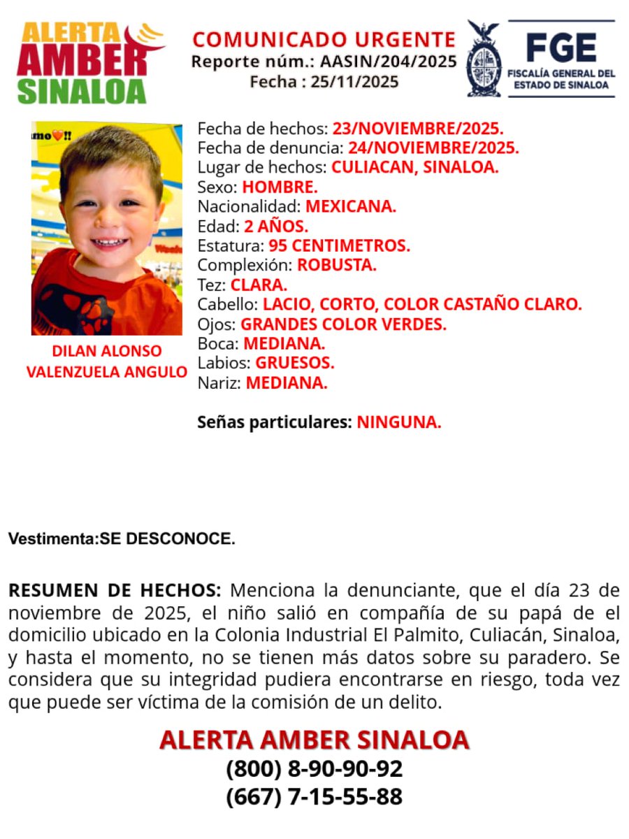 vivavoznoticias's tweet image. #Alerta #Desaparecida #ServicioSocial 🚨🔍🔔 Se solicita la colaboración ciudadana para localizar a DILAN ALONSO VALENZUELA ANGULO.