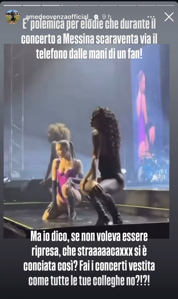 Ieri, 25 novembre, Amedeo Venza.
Amedeo, ha deciso di dichiarare che fosse giusto riprendere le parti intime di Elodie. 
Perché? Perché “si concia così.”
Ieri, 25 novembre, Amedeo ha legittimato che fosse giusto perché il problema è come ti vesti. 
La violenza è anche questo.