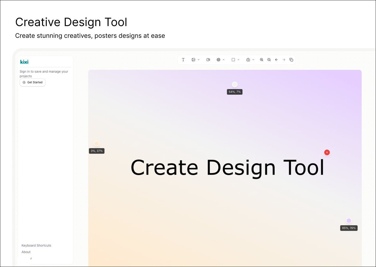 treyvijay's tweet image. kixi.app

Creative design tool for designers, developers and indie-hackers

Just put it live on the domain, use the app, google login to save creatives

More features will be rolled out so stay tuned, Do let me know how it feels to use the tool