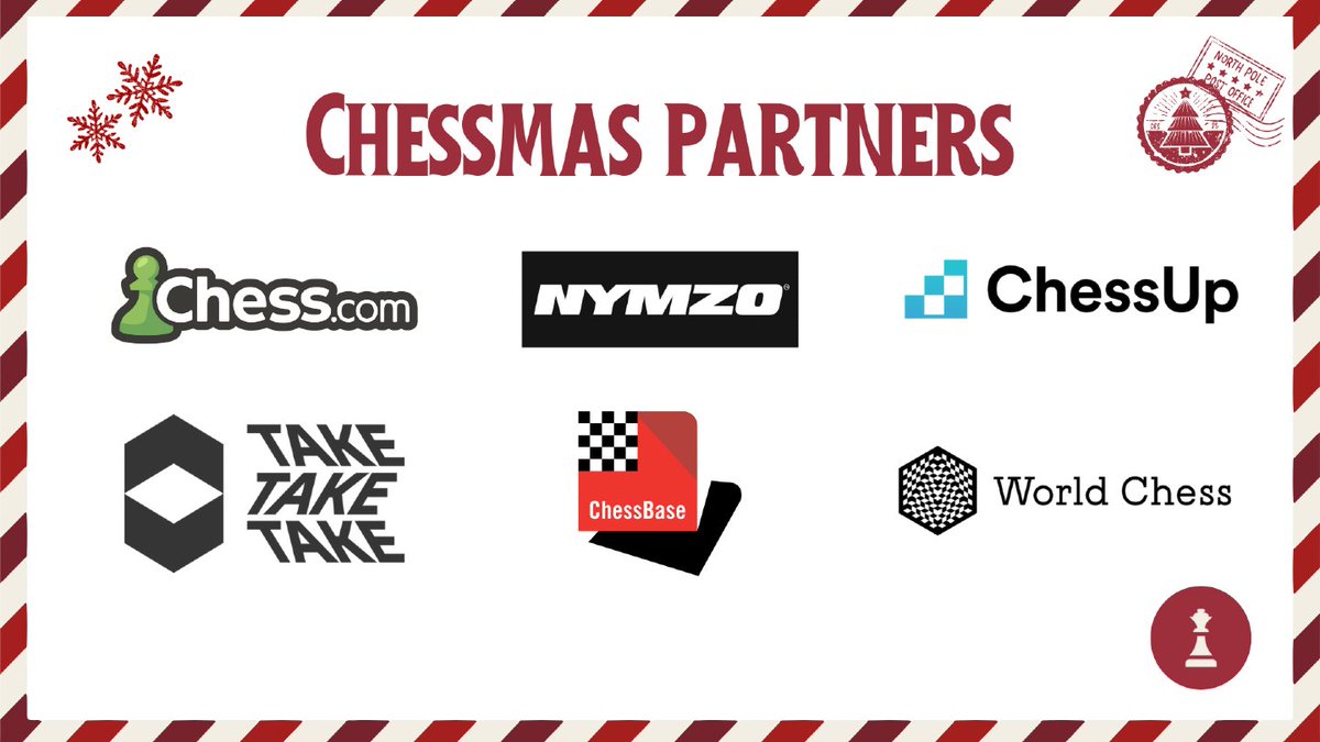 womeninchess's tweet image. WICF would like to give a huge thank you to our Chessmas Partners who have graciously donated prizes for us to give away during our fundraiser stream! ♟️✨🎁

If you want a chance to win a prize during Chessmas, enter into our meme competition, 90 min arena &amp;amp; more fun events!