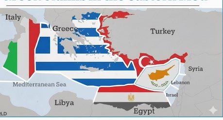 TheophobosIV's tweet image. Following the Lebanon–Cyprus EEZ Agreement:  

Current Maritime Boundaries and EEZ Situation in the Eastern Mediterranean🇬🇷🇨🇾🇮🇱🇱🇧

#UNCLOS #EastMed #Hellas