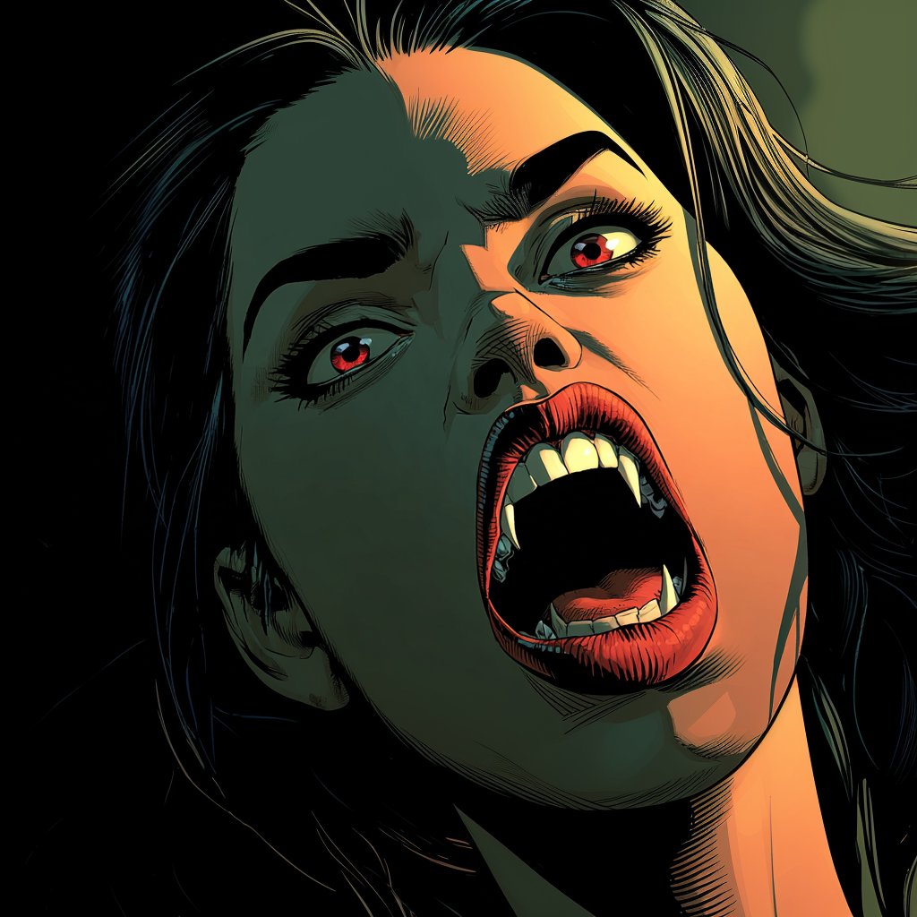 Artedeingenio's tweet image. Here’s a new Midjourney style reference I’m sharing for modern realistic comic art with a cinematic digital finish:

--sref 1645061490

Deep blacks, highly saturated reds, warm skin tones, and greenish or bluish backgrounds. It’s that classic thriller or urban-horror palette.…