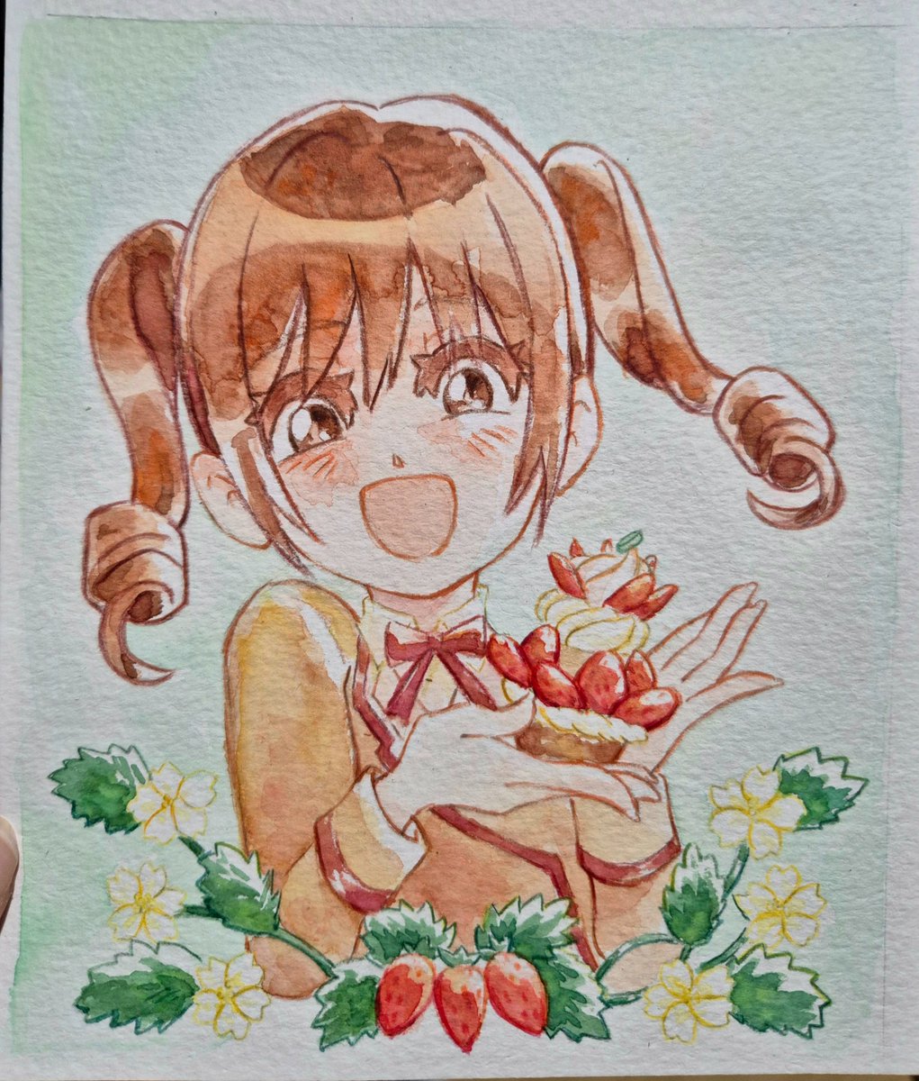 The Yumeiro Patissiere watercolour painting I did for Brisnova
It was so fun to do the texture and colour blending!!!