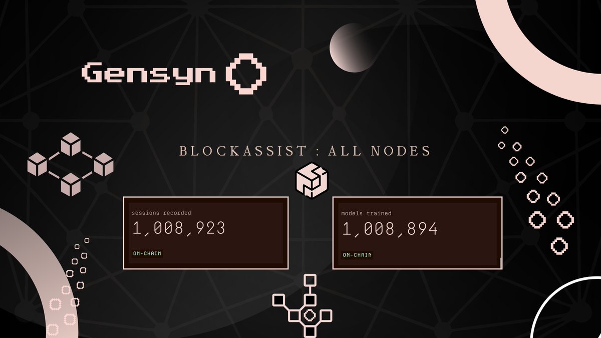 0x_CRYPT1C's tweet image. Over a million #AI models trained on-chain! 🔥 @gensynai #BlockAssist is setting new standards for transparency and scale in #decentralized AI.