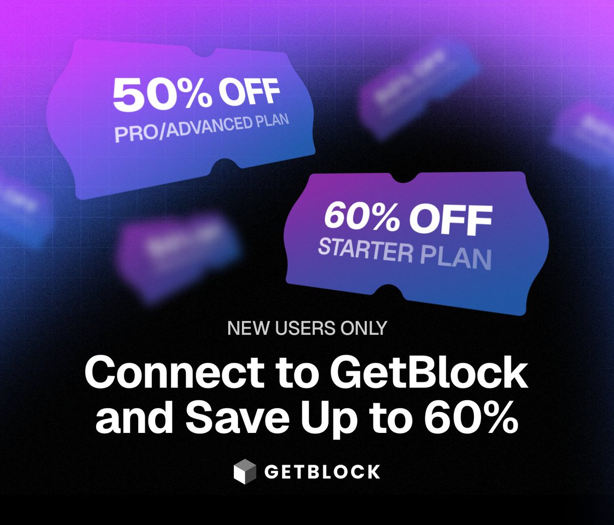 getblockio's tweet image. Overpriced or underperforming infra is as good as dead
The real deal is waiting for you at GetBlock.

This week only, switch with a first-month discount:
• 60% off Starter
• 50% off Pro &amp;amp; Advanced

🧊 Deeper on-chain data, delivered faster and cheaper: getblock.io/pricing/?utm_s…