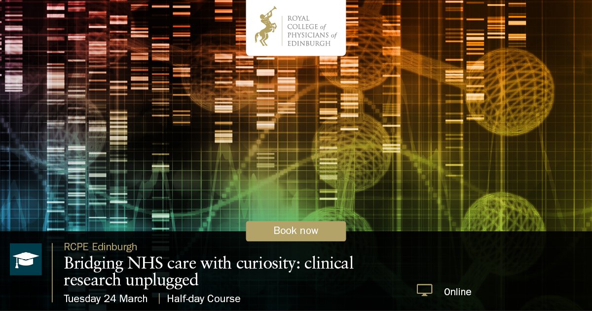 RCPEdinTrainees's tweet image. Thinking about NHS research but unsure where to start? Join our online course on 24 March. Practical first steps + 28‑day catch‑up.

Learn how on 24 March: rcpe.ac.uk/events/bridgin…