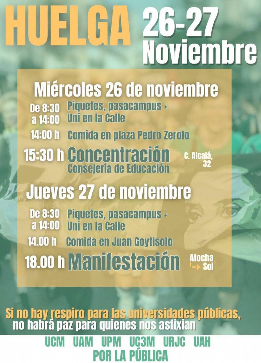 Las universidades públicas madrileñas estamos en huelga. Una financiación insuficiente y una propuesta de ley que atenta contra la autonomía universitaria. Por una Universidad pública