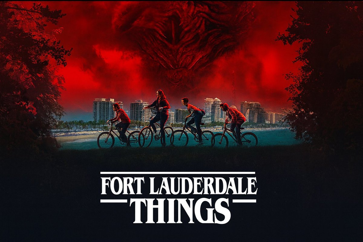 When you’re biking to the beach but accidentally ride into Season 5. <a href="/FTLCityNews/">City of Fort Lauderdale</a> <a href="/Stranger_Things/">sƃuᴉɥʇ ɹǝƃuɐɹʇs</a> #StrangerThings #StrangerThings5