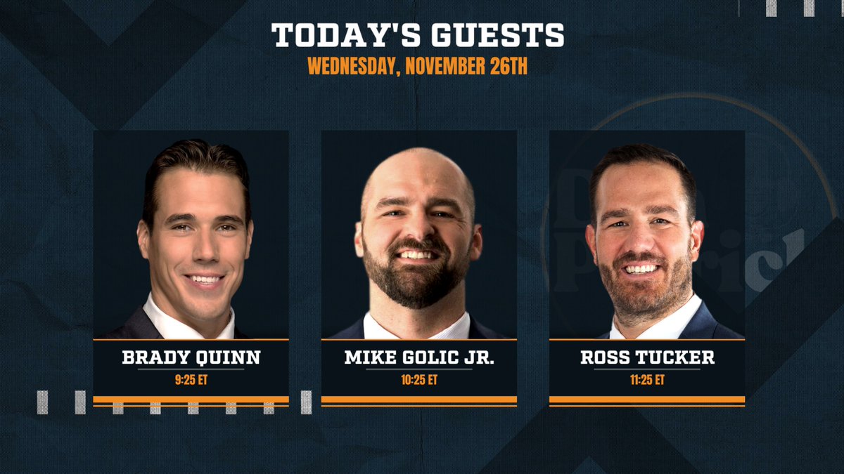 dpshow's tweet image. We are live! On the show today:

9:25 - Brady Quinn (@Brady_Quinn)
10:25 - Mike Golic Jr. (@mikegolicjr)
11:25 - Ross Tucker (@RossTuckerNFL)

☎️: 877-3DP-SHOW
📧: DP@DanPatrick.com
📺: peacocktv.com
📻: iheart.com/live/fox-sport…