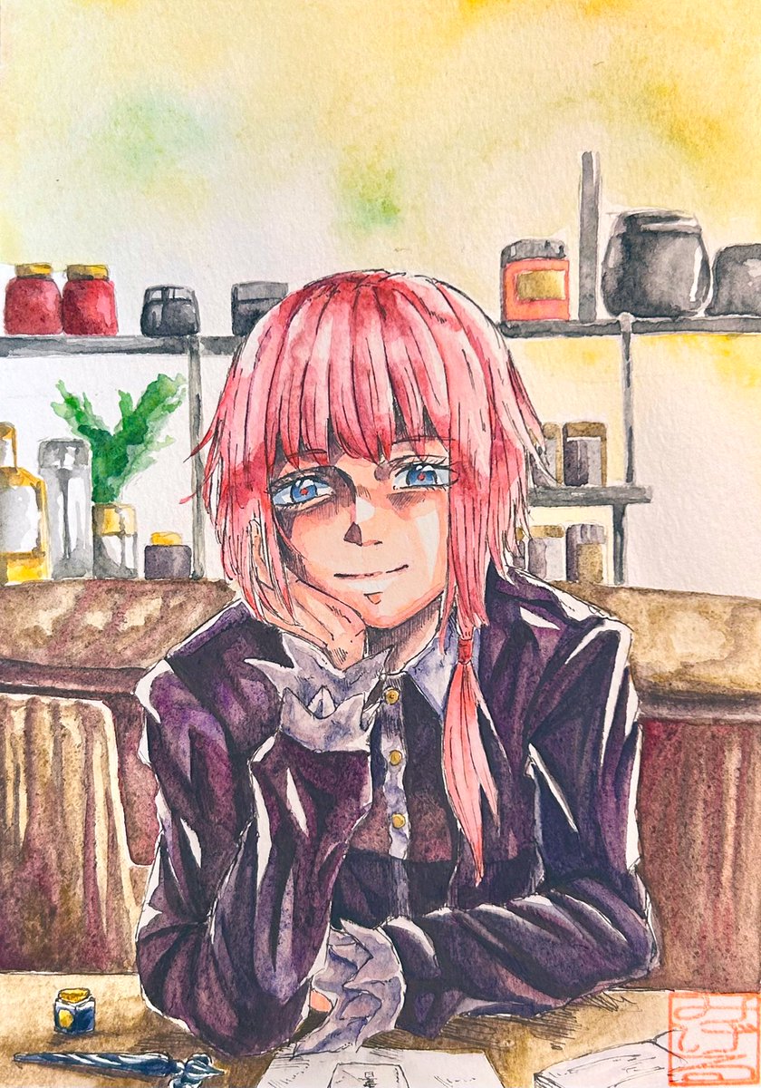 今回、あんただったわけだ｣ #花譜美術部 #花譜 #水彩画