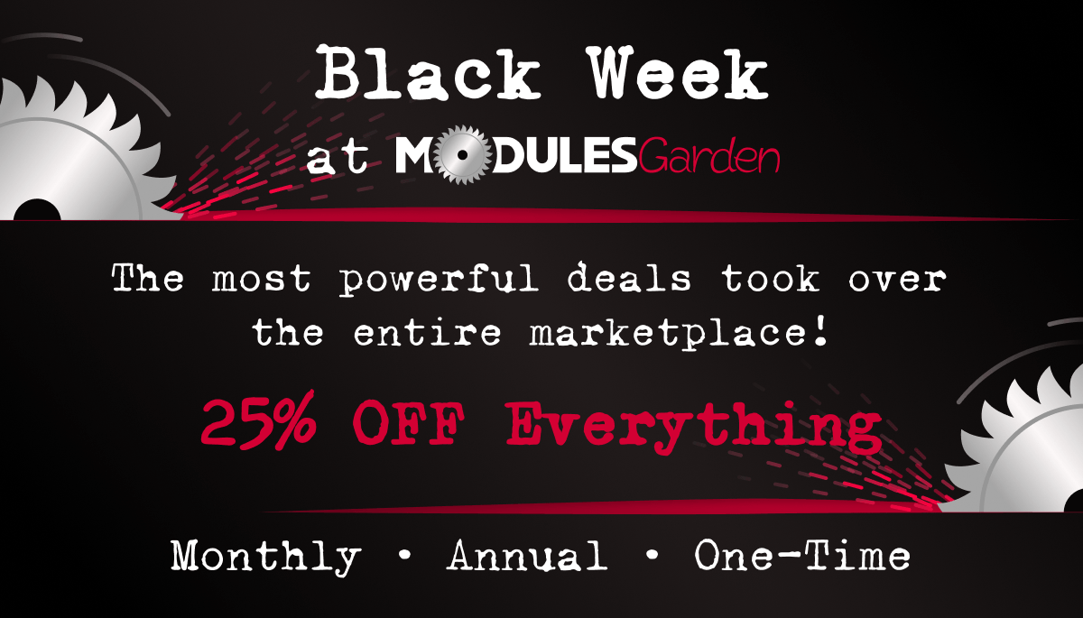 ModulesGarden's tweet image. During #BlackWeek, it&apos;s really worth taking a daily look at our website: modulesgarden.com/products/promo…

Our Deal of the Day is set to cover our top best-sellers, pushing the total savings close to 30%!

Today, these are:
🔥 Resellers Center For #WHMCS
🔥 #Plesk Extended For WHMCS