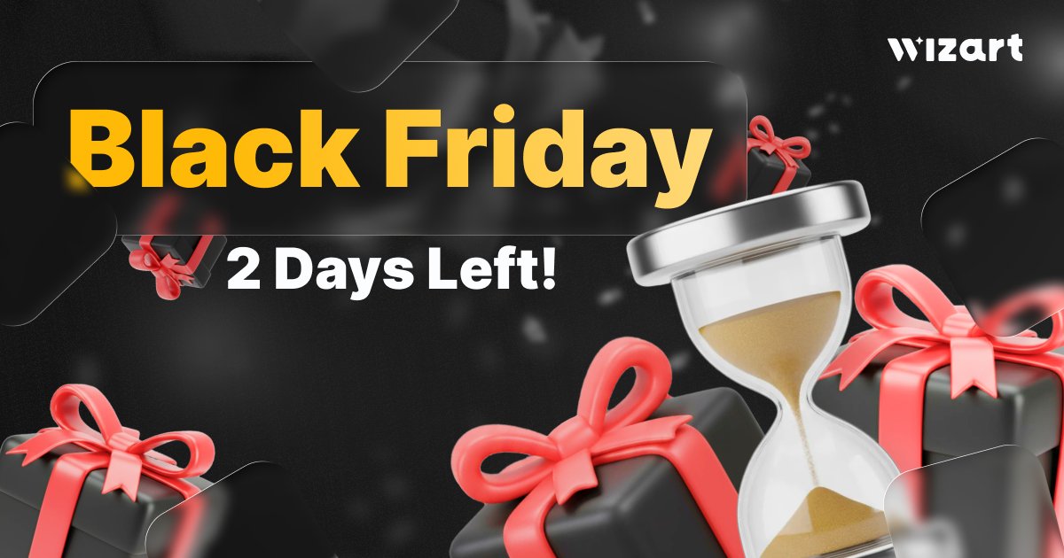 wizart_ai's tweet image. Black Friday 2025 is coming to an end! 🖤 

Only 3 days left to grab Wizart deals: 
🎁 Visualizer – save up to $844 + free AI integration 
 🎁 MaterialCloud – 10% off with Visualizer 

Don’t wait, go to 👉 hubs.la/Q03VNzyK0

#blackfriday #AIvisualizer #ARvisualizer