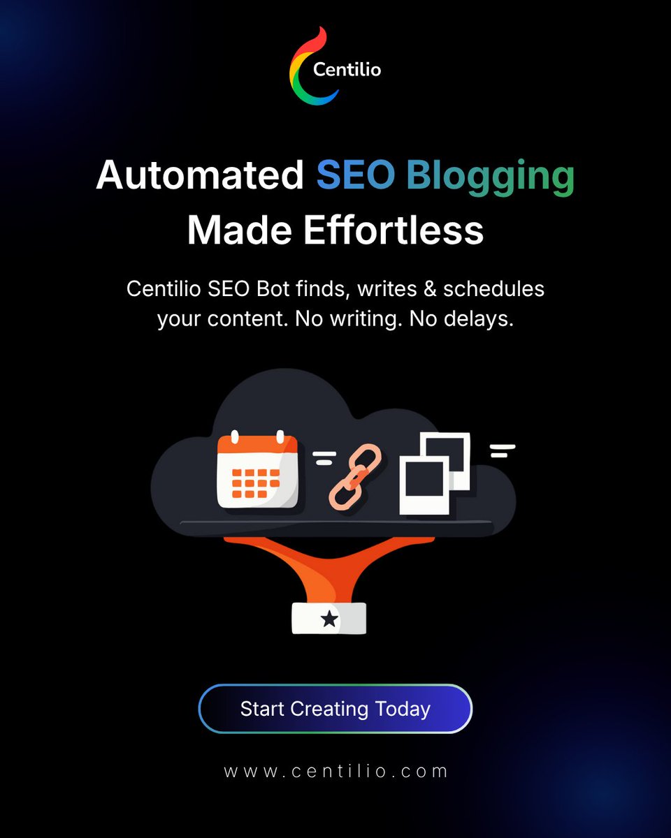 CentilioSign's tweet image. Start automating your SEO blogging with Centilio SEO Bot. It finds, writes, and schedules your content without delays. No writing required! 

Visit bit.ly/4o4gBAA to begin today.

#Centilio #SEOBot #ContentAutomation #AIMarketing #DigitalMarketing #SEO #ContentMarketing
