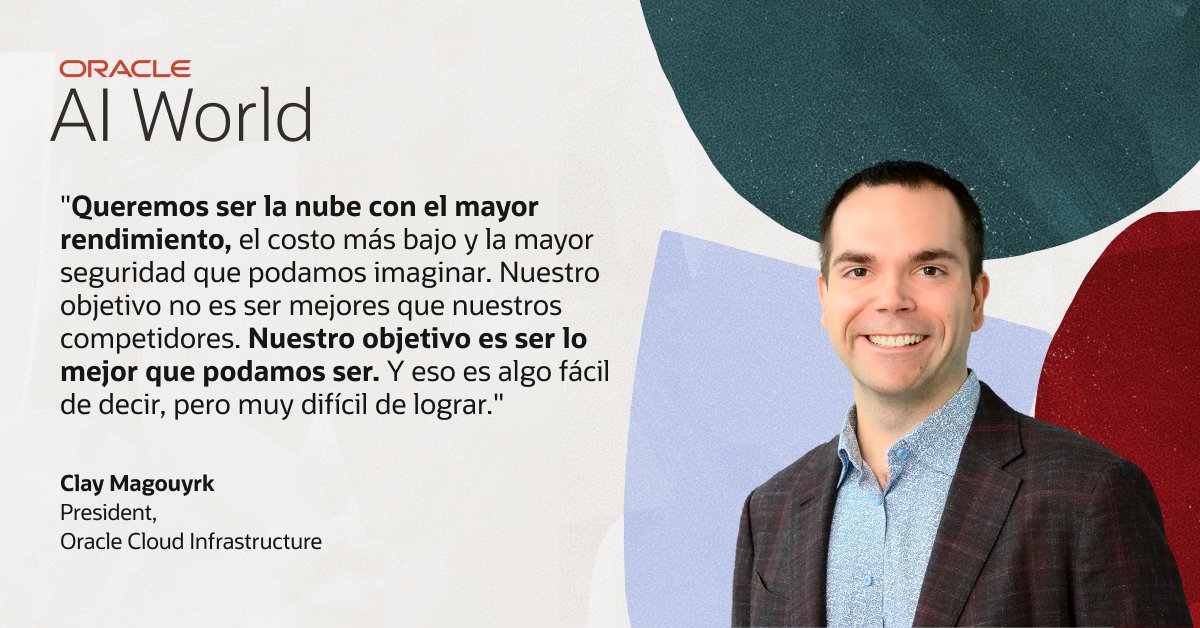 nancitorres1021's tweet image. “Nuestra meta no es ser mejores que otros, sino ser lo mejor posible.” Palabras de Clay Magouyrk desde el Oracle AI World 2025 sobre el propósito detrás de nuestra nube. #OracleAIWorld2025